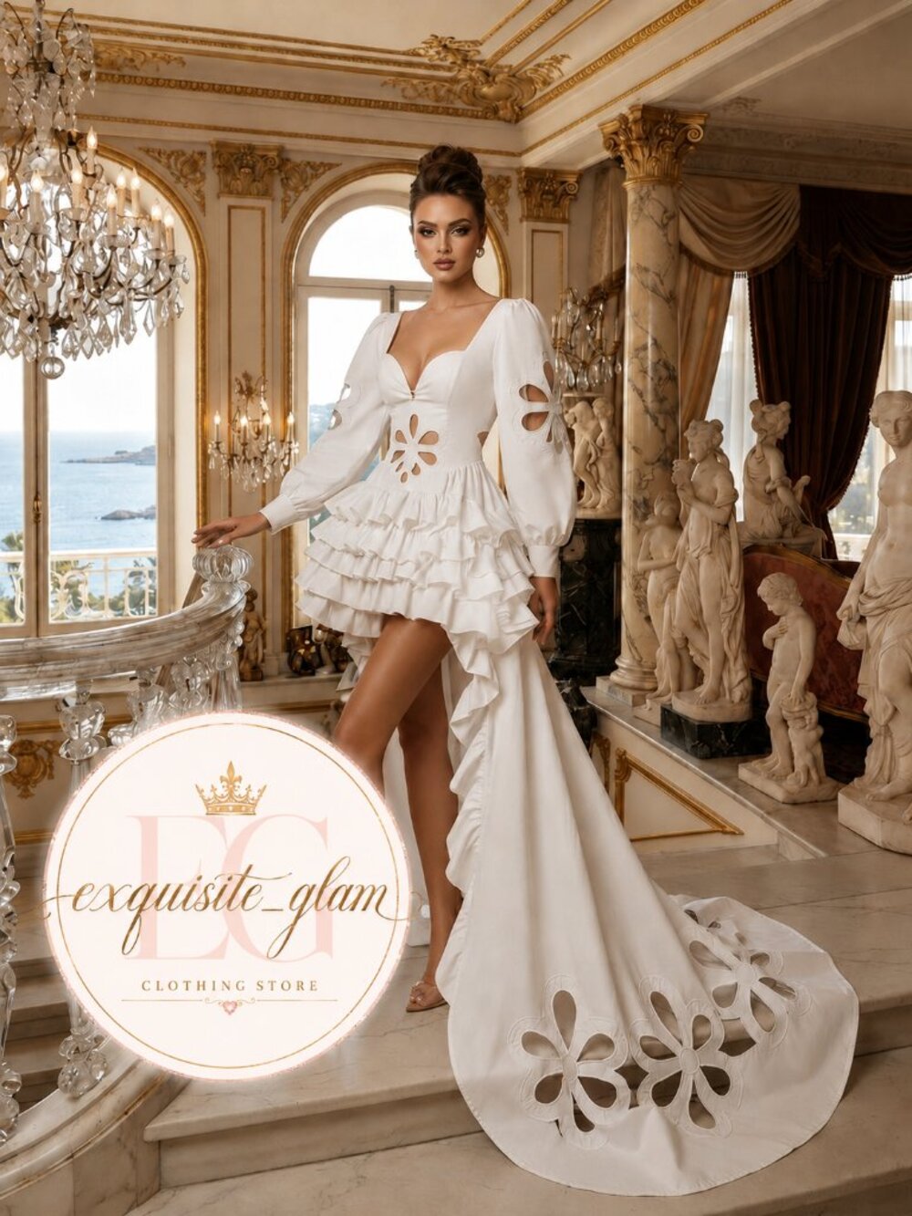 Gorgeous Bridal Gown Couture Designer Wedding Evening Luxurious Embroidery Dress